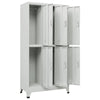 Nova Locker Cabinet 6 Storage Compartments Gray Steel 71 Inch BM325848