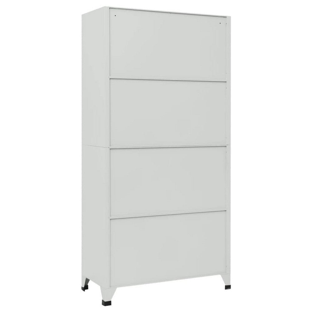 Nova Locker Cabinet 6 Storage Compartments Gray Steel 71 Inch BM325848