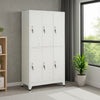 Nova Locker Cabinet, 6 Storage Compartments, Gray Steel, 71 Inch
