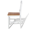 Dining Side Chair Set of 2 X Back Design White Brown Pine Wood BM325849