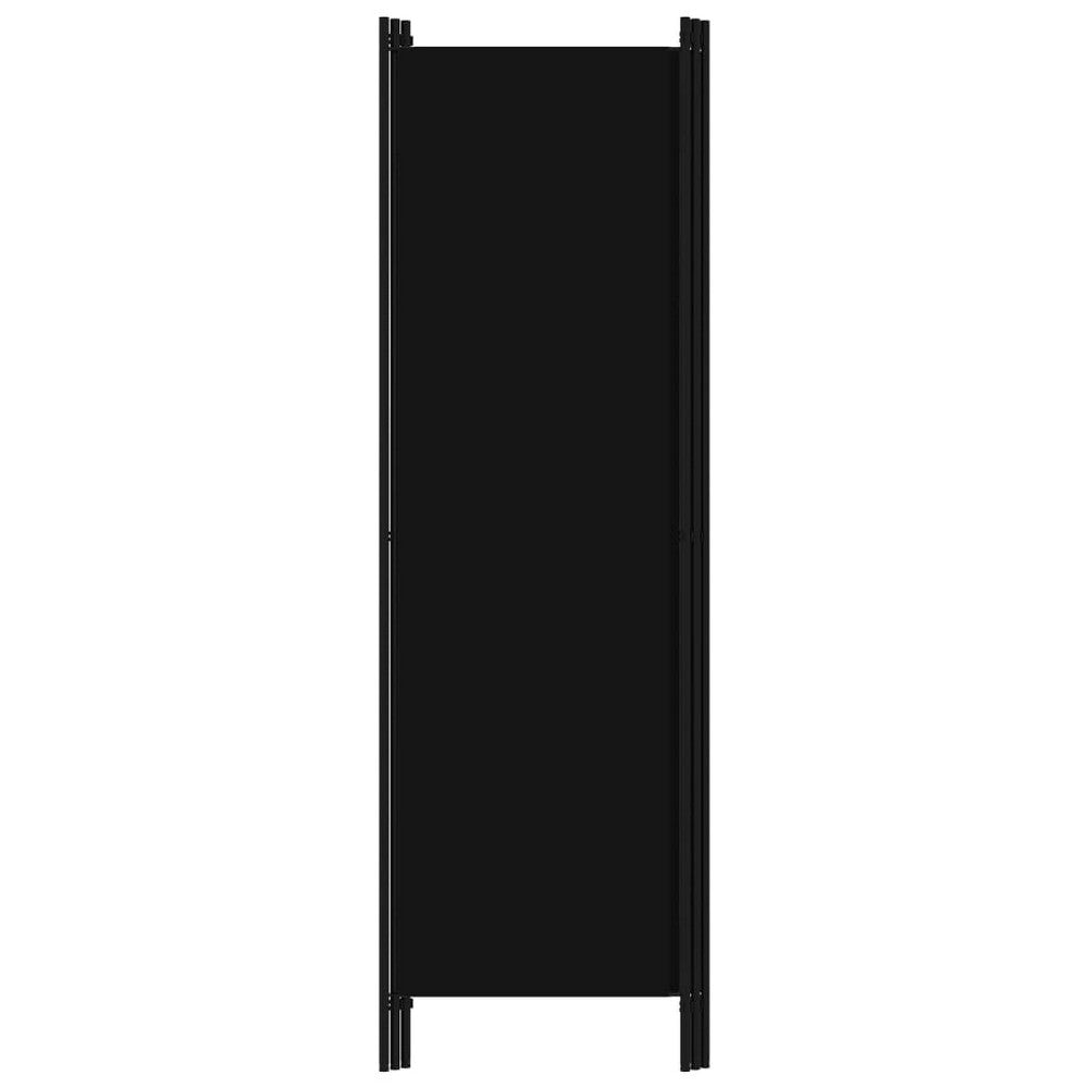 Dina 3 Panel Room Divider Screen Black Fabric and Iron 71 Inch BM325850