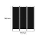 Dina 3 Panel Room Divider Screen Black Fabric and Iron 71 Inch BM325850