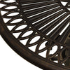 Outdoor Breakfast Table Round 24 Inch w Umbrella Holder Bronze Metal BM325851