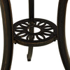 Outdoor Breakfast Table Round 24 Inch w Umbrella Holder Bronze Metal BM325851