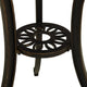 Outdoor Breakfast Table Round 24 Inch w Umbrella Holder Bronze Metal BM325851