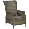 3pc Outdoor Lounge Chair Set with 1 End Table Black Brown Rattan BM325852