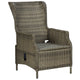 3pc Outdoor Lounge Chair Set with 1 End Table Black Brown Rattan BM325852