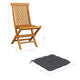 Outdoor Dining Folding Chairs Set of 4 Gray Cushions Brown Teak Wood BM325853