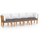 Roma 4pc Outdoor Modular Sofa Set Solid Acacia Wood BM325857