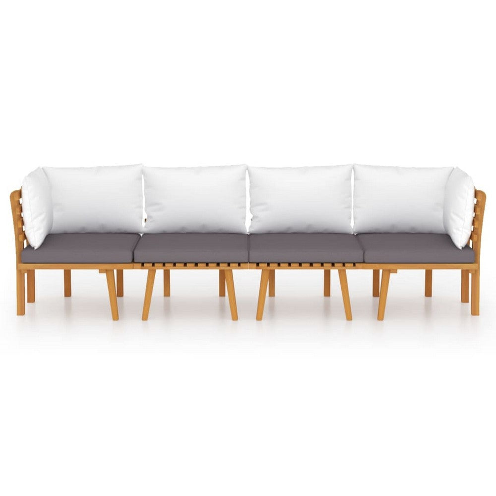 Roma 4pc Outdoor Modular Sofa Set Solid Acacia Wood BM325857