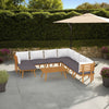 Roma 9pc Outdoor Modular Corner L Sofa w Coffee Table, Footrest, Wood