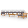 Roma 12pc Outdoor Modular Corner Sofa Set Coffee Table Acacia Wood BM325861
