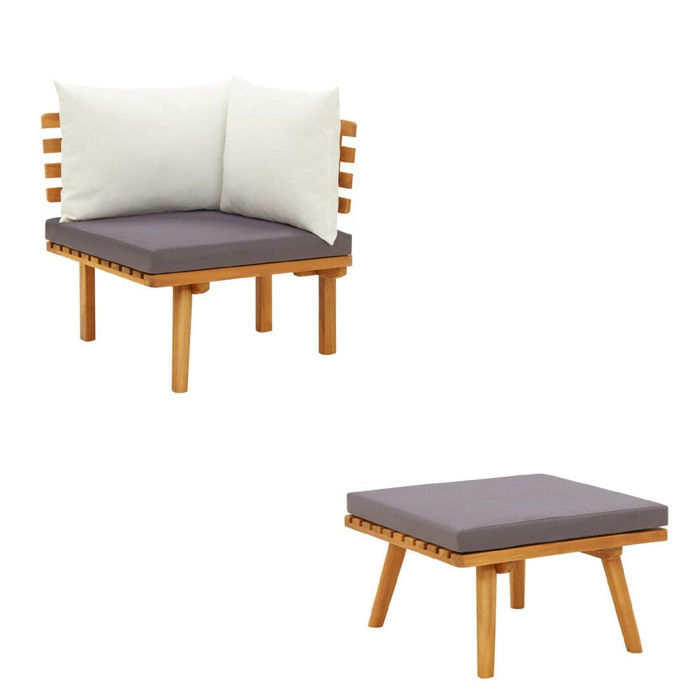 Roma 12pc Outdoor Modular Corner Sofa Set Coffee Table Acacia Wood BM325861