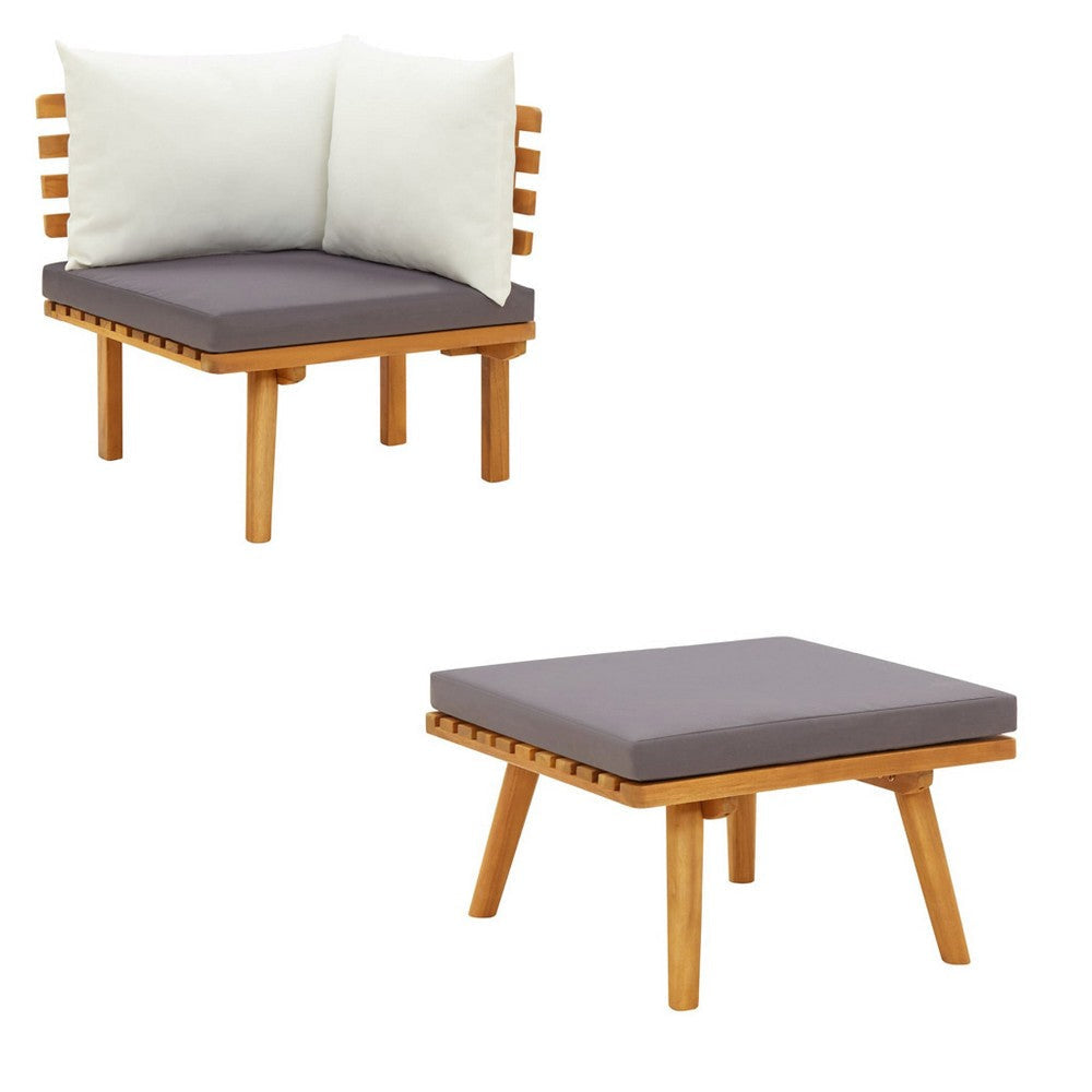 Roma 8pc Outdoor Modular Corner Sofa Set Coffee Table Acacia Wood BM325862
