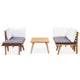 Roma 5pc Outdoor Modular Corner Sofa Set Coffee Table Footrest Wood BM325863