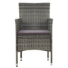 Gil Outdoor Dining Chair Set of 2 Gray Cushions and Poly Rattan BM325866