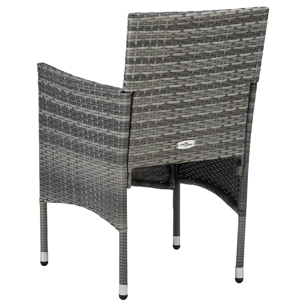 Gil Outdoor Dining Chair Set of 2 Gray Cushions and Poly Rattan BM325866