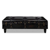 Storage Bench Ottoman Solid Wood Black Tufted Faux Leather 44 Inch BM325870
