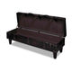 Storage Bench Ottoman Solid Wood Black Tufted Faux Leather 44 Inch BM325870
