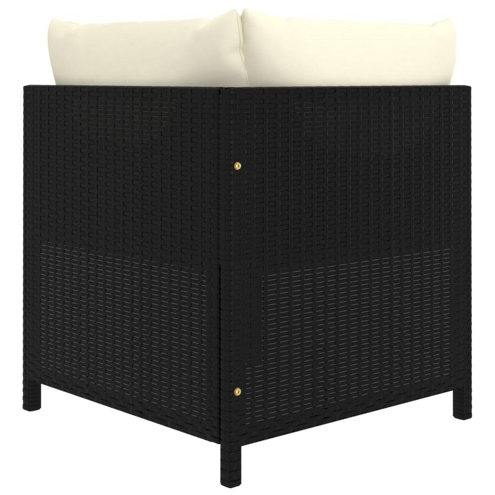 Nilo Outdoor Modular Sectional Corner Sofa Seat Cream Black Rattan BM325872