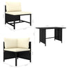 Nilo 9pc Outdoor Modular Corner Sofa Set w Dining Table Black Rattan BM325874