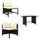 Nilo 9pc Outdoor Modular Corner Sofa Set w Dining Table Black Rattan BM325874