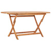 Outdoor Folding Dining Table, Slatted, X Legs, 63 Inch Brown Wood