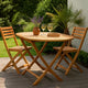 Outdoor Folding Dining Table, Slatted, X Legs, 63 Inch Brown Wood