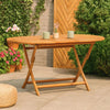Outdoor Folding Dining Table, Slatted, X Legs, 63 Inch Brown Wood