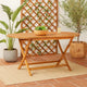 Outdoor Folding Dining Table, Slatted, X Legs, 63 Inch Brown Wood