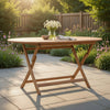 Outdoor Folding Dining Table, Slatted, X Legs, 63 Inch Brown Wood