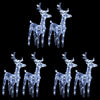 6pc Set Outdoor Christmas Reindeer with 240 Cool White LED Lights