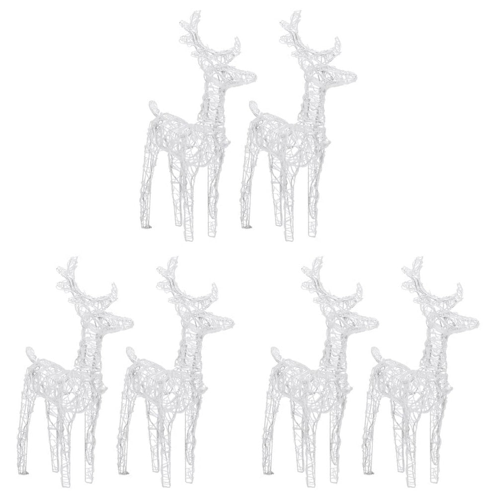 6pc Set Outdoor Christmas Reindeer with 240 Cool White LED Lights BM325879