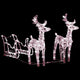 2pc Outdoor Christmas Reindeer with Sleigh, 160 Warm White LED Lights