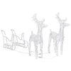 2pc Outdoor Christmas Reindeer with Sleigh 160 Warm White LED Lights BM325880
