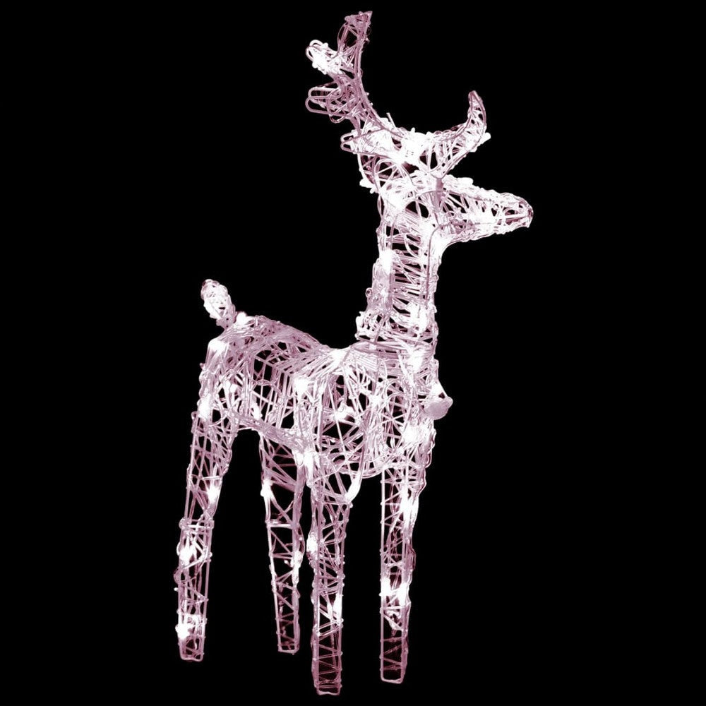 2pc Outdoor Christmas Reindeer with Sleigh 160 Warm White LED Lights BM325880