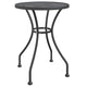 Outdoor Dining Breakfast Table, 28 Inch, Round Tabletop, Gray Metal