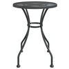 Outdoor Dining Breakfast Table 28 Inch Round Tabletop Gray Metal BM325882