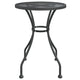 Outdoor Dining Breakfast Table 28 Inch Round Tabletop Gray Metal BM325882