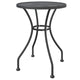 Outdoor Dining Breakfast Table 28 Inch Round Tabletop Gray Metal BM325882