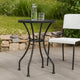 Outdoor Dining Breakfast Table, 28 Inch, Round Tabletop, Gray Metal