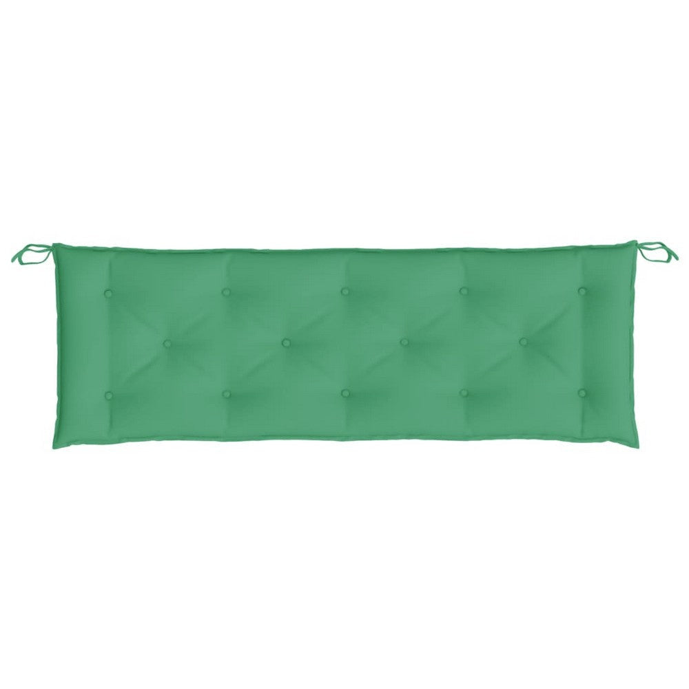 Outdoor Cushion for Bench 59 Inch Tufted Stitch Green Oxford Fabric BM325883