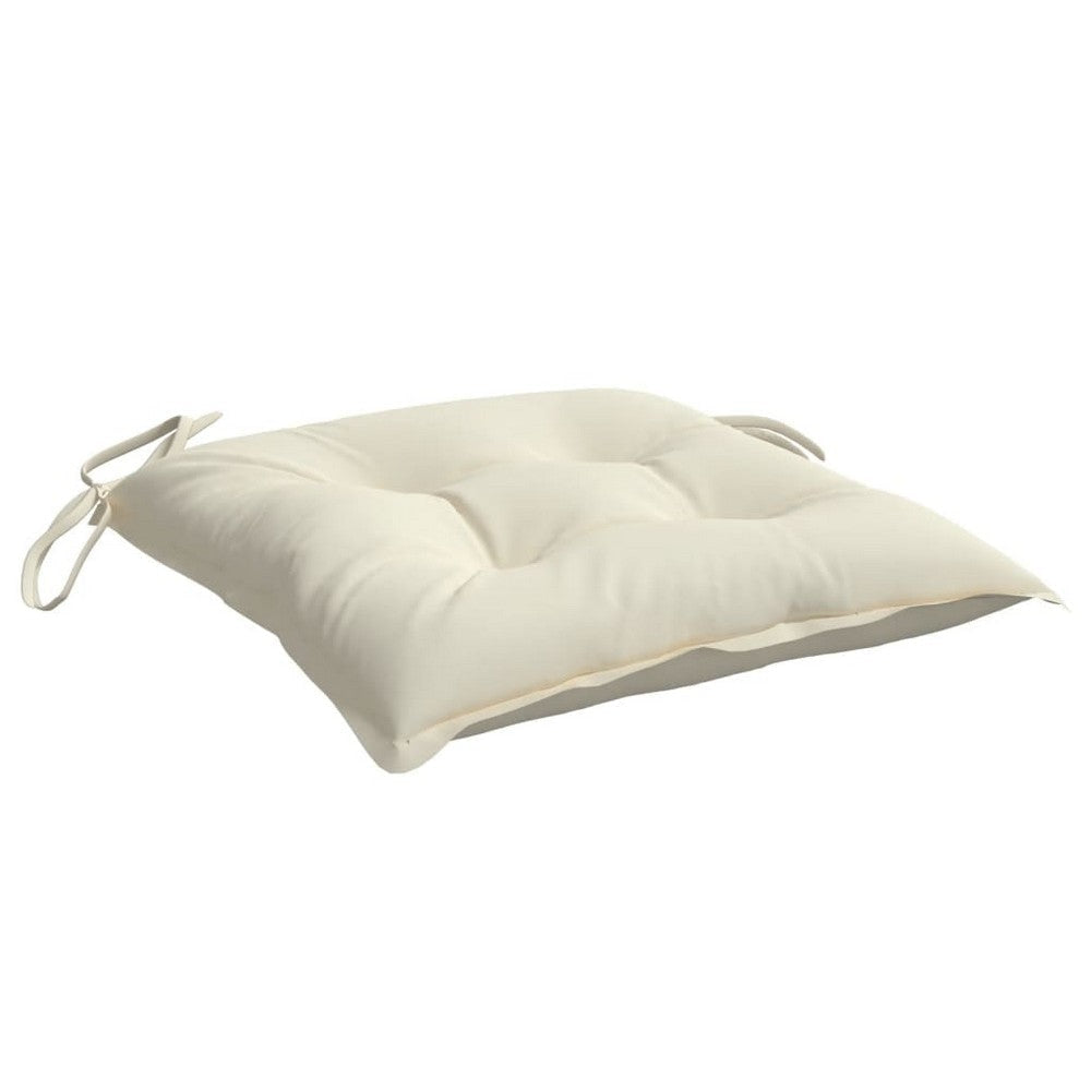 Outdoor Cushion for Chair Set of 2, Tufted Cream White Oxford Fabric
