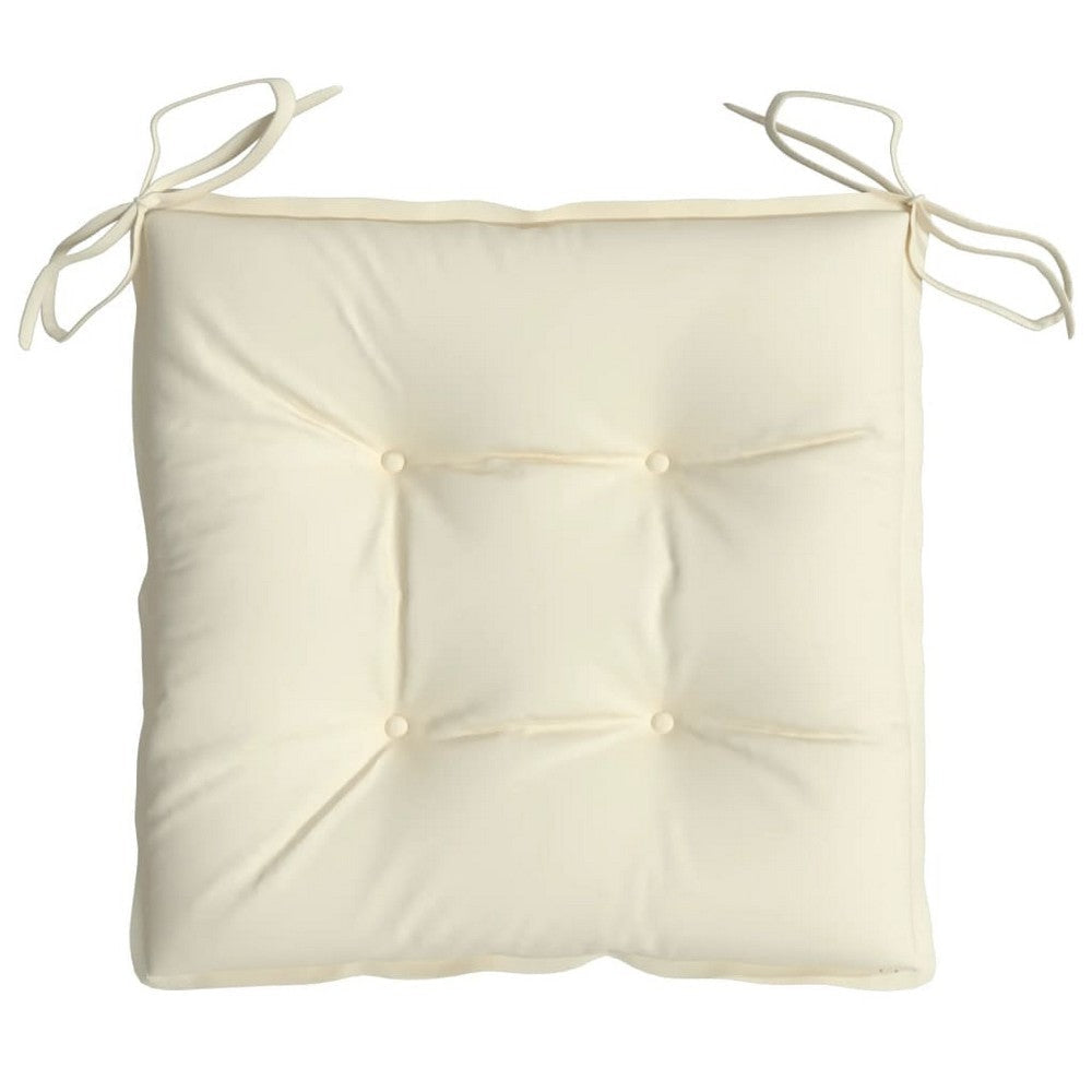 Outdoor Cushion for Chair Set of 2 Tufted Cream White Oxford Fabric BM325891