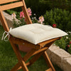 Outdoor Cushion for Chair Set of 2, Tufted Cream White Oxford Fabric