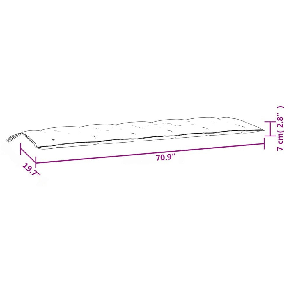 Outdoor Cushion for Bench Set of 2 Tufted Stitch Gray Oxford Fabric BM325892