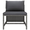 3pc Outdoor Modular Sofa Set with Ottoman Gray Rattan and Polyester BM325893