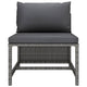 3pc Outdoor Modular Sofa Set with Ottoman Gray Rattan and Polyester BM325893