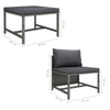 3pc Outdoor Modular Sofa Set with Ottoman Gray Rattan and Polyester BM325893
