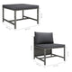 3pc Outdoor Modular Sofa Set with Ottoman Gray Rattan and Polyester BM325893